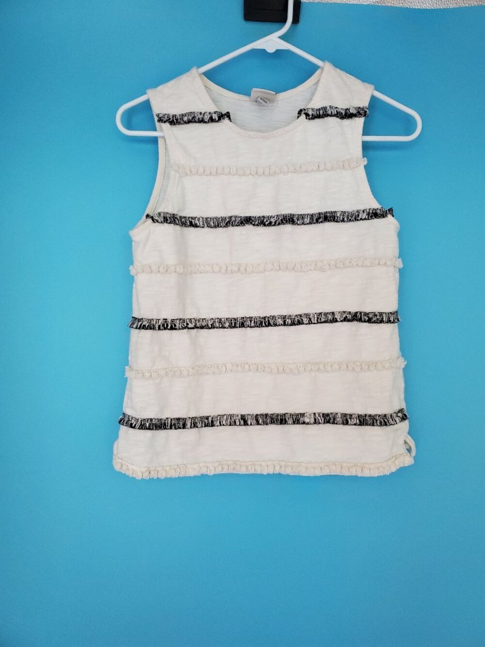 a new day Tank Size Small Frayed Stripes Sleeveless